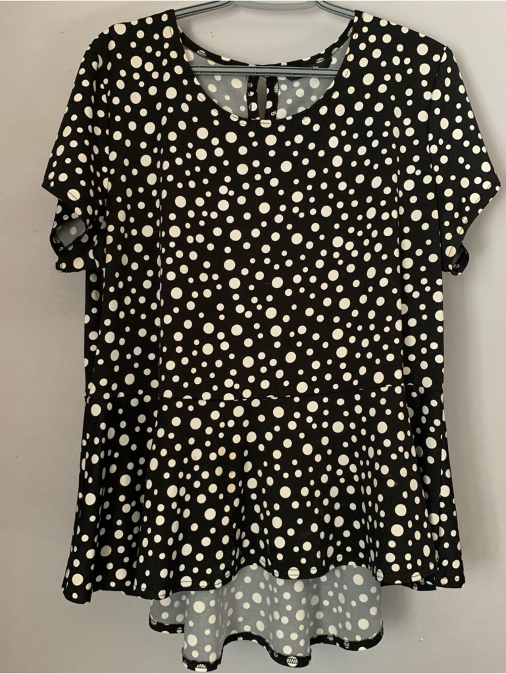 Brody Myles Collection Polka Dot Peplum Top Ladies 1X